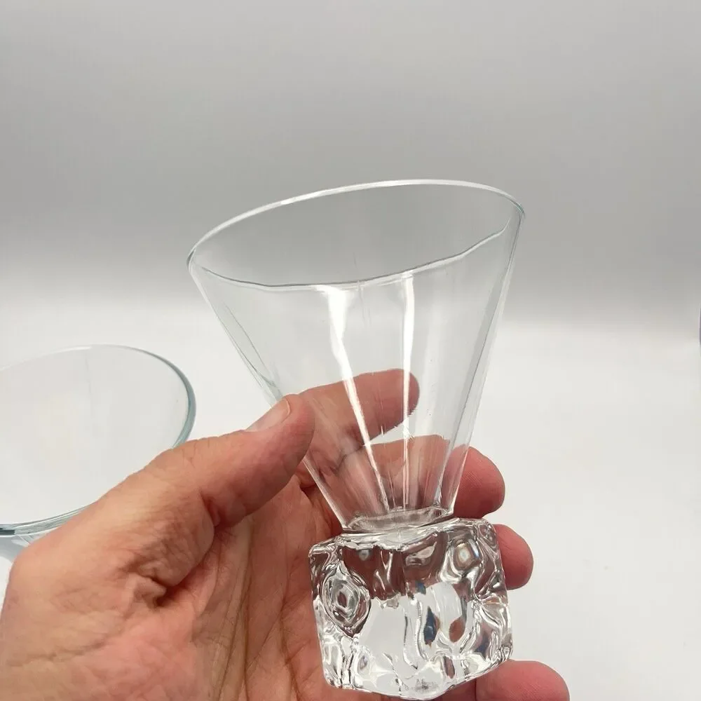 Vintage Set Disaronno Melting  Ice Cube Stemless Martini Glasses